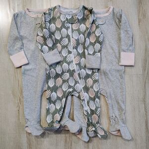 Cloud Island Green and Pink Patterned Footie